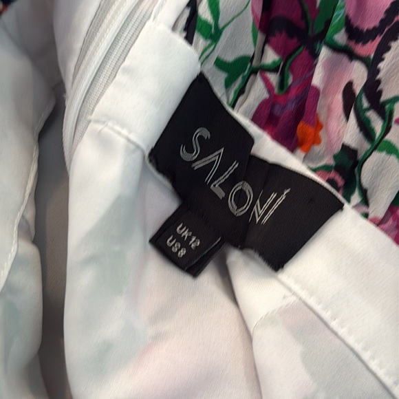 SALONI Olivia Floral Print Off the Shoulder Midi Dress SZ 8 - Picture 8 of 10